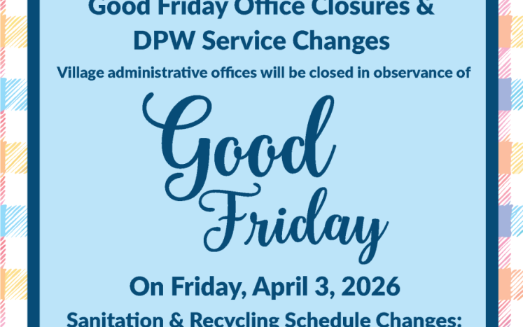 Good Friday Office Closure and Sanitation Service Changes - April 3, 2026